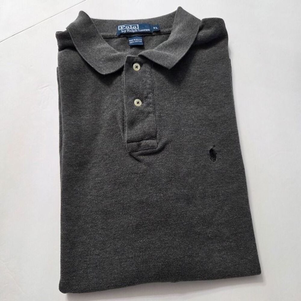 Polo Ralph Lauren Short Sleeve Gray Polo Shirt Black Pony Logo XL